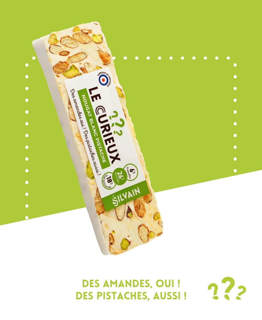 Le Curieux — Nougat aux pistaches et amandes (100g)