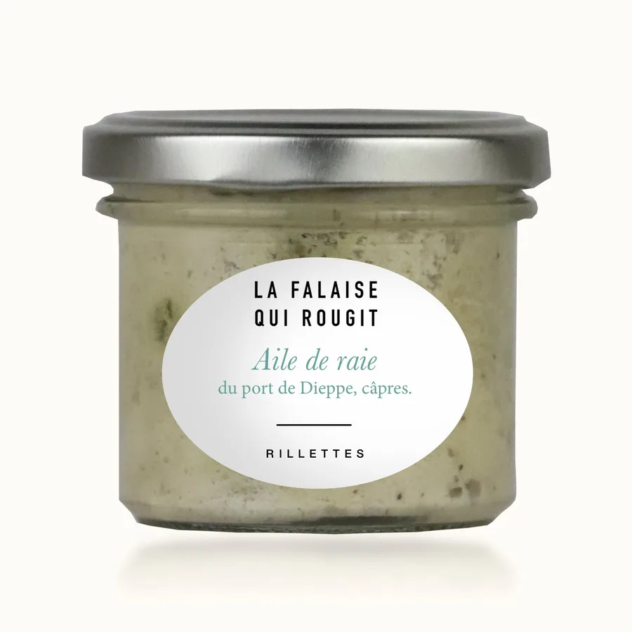 Rillettes d'aile de raie du port de Dieppe, câpres — La Falaise qui Rougit